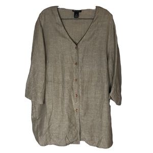 Maggie Barnes Linen Blend Ladies Top Sz 2xl